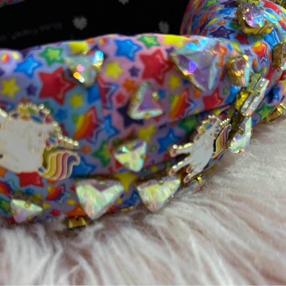 Limited Edition Lele Sadoughi x Lisa Frank iridescent crystal unicorn headband - Picture 5 of 10